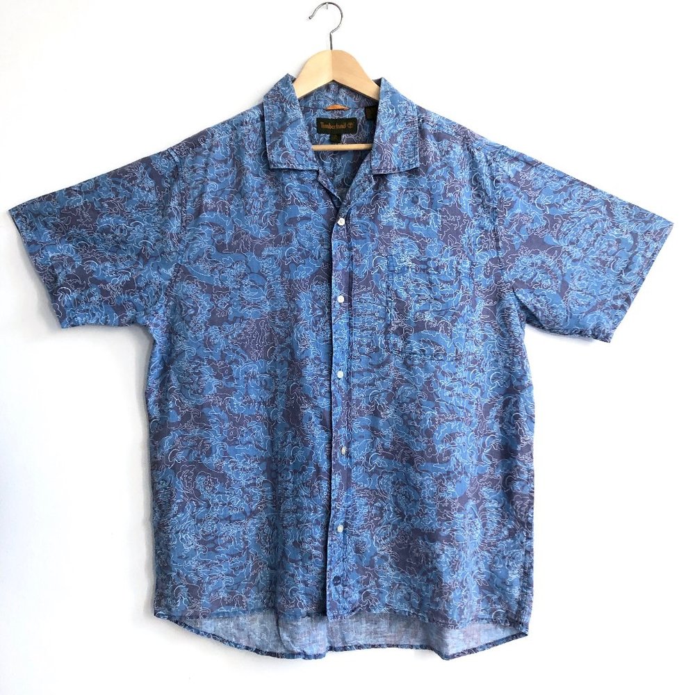 TIMBERLAND Mens Aloha Hawaiian Shirt 100% Linen XL